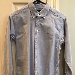 Boys SZ 14 blue button down dress shirt